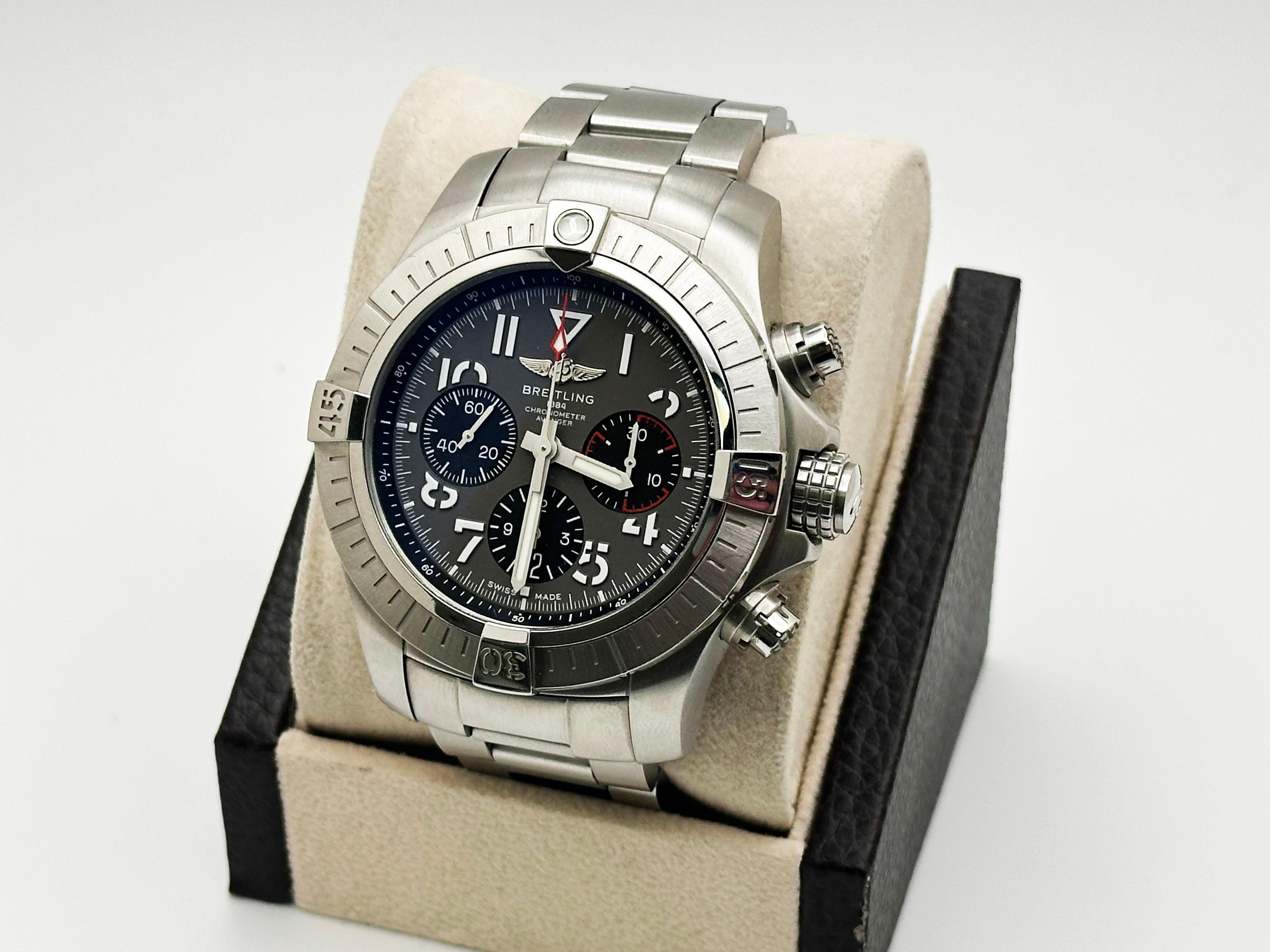 Uomo Breitling Avenger B01 AB0182 Quadrante grigio in acciaio inox 45mm in vendita