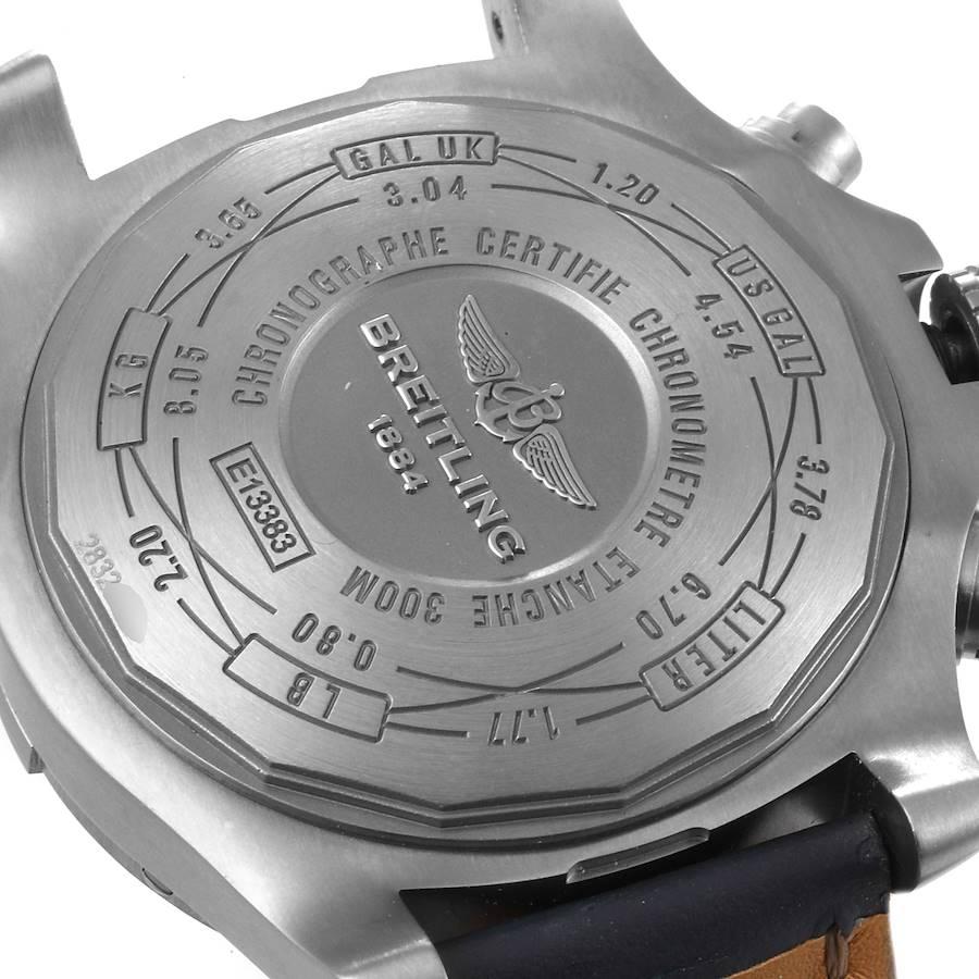 Breitling Avenger Bandit Grey Dial Blue Stap Titanium Watch E13383 Box Papers 1