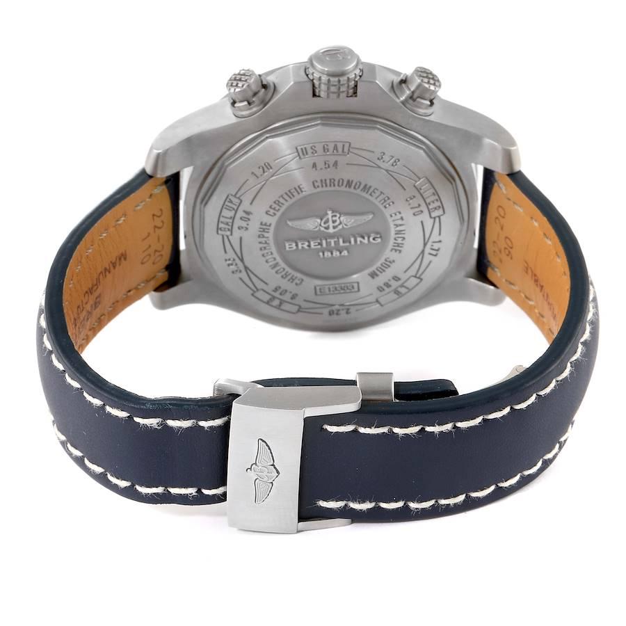Breitling Avenger Bandit Grey Dial Blue Stap Titanium Watch E13383 Box Papers 2