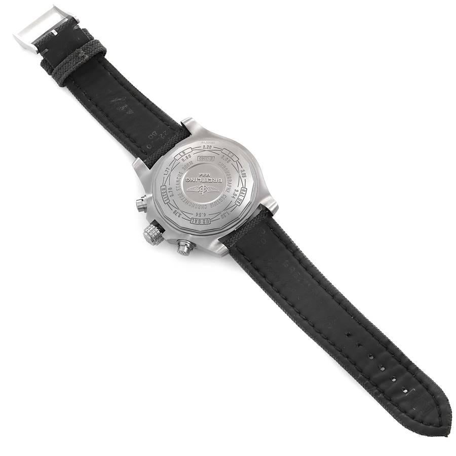Breitling Avenger Bandit Grey Dial Green Stap Titanium Watch E13383 Box Papers 3