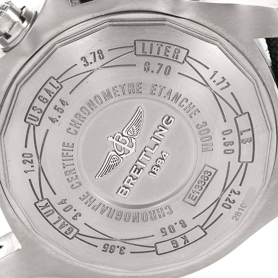 Men's Breitling Avenger Bandit Grey Dial Green Stap Titanium Watch E13383 Box Papers