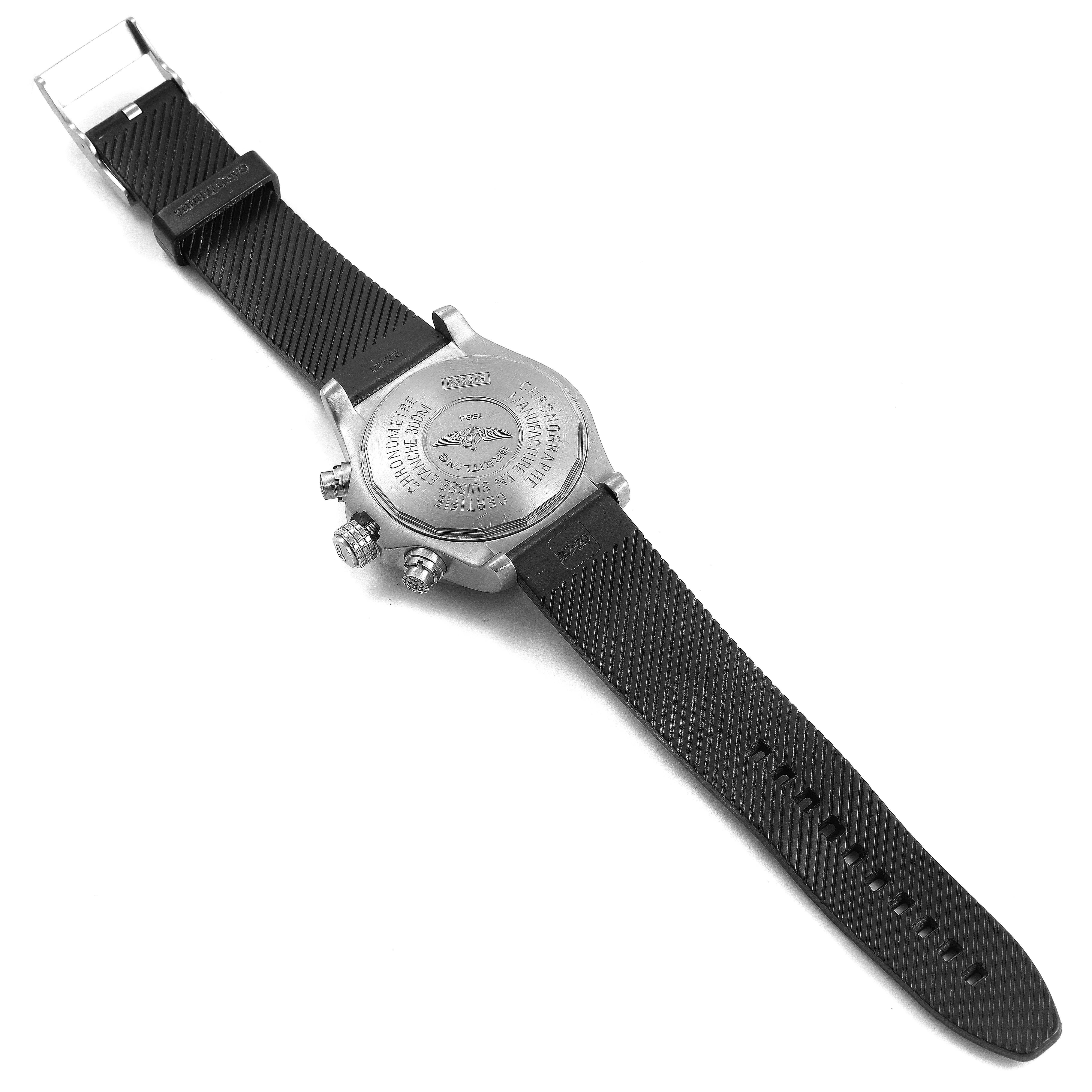 Breitling Avenger Black Dial Chronograph Titanium Watch E13360 Box For Sale 2