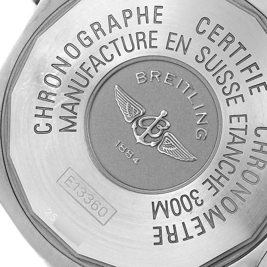 Breitling Avenger Black Dial Chronograph Titanium Watch E13360 In Excellent Condition For Sale In Atlanta, GA