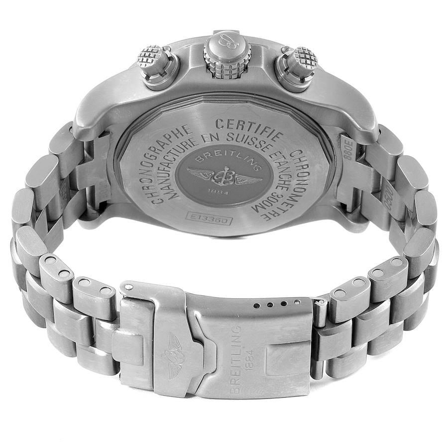 Men's Breitling Avenger Black Dial Chronograph Titanium Watch E13360 For Sale