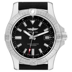 Breitling Avenger Black Dial Steel Mens Watch A17318 Box Card