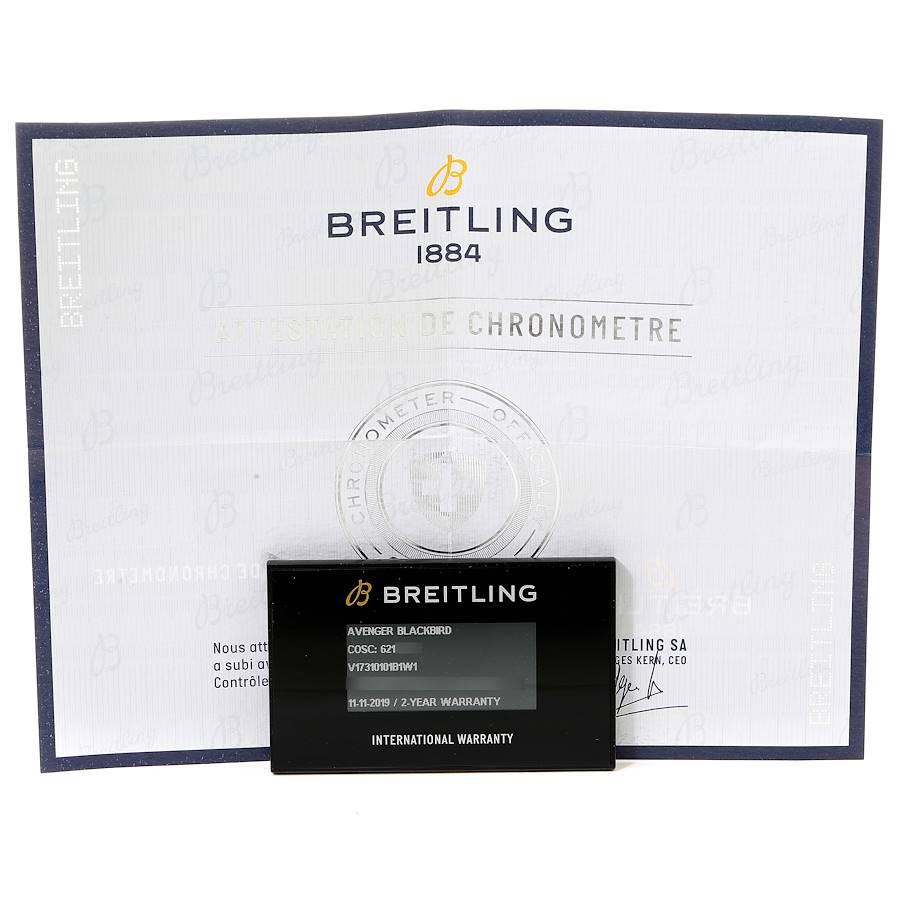 Breitling Avenger Blackbird 48 Titanium Men's Watch V17310 Box Paper For Sale 4