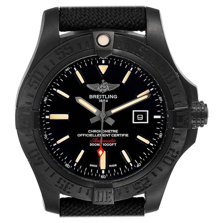 Breitling Avenger Blackbird 48 Titanium Men's Watch V17310 Box Paper For Sale