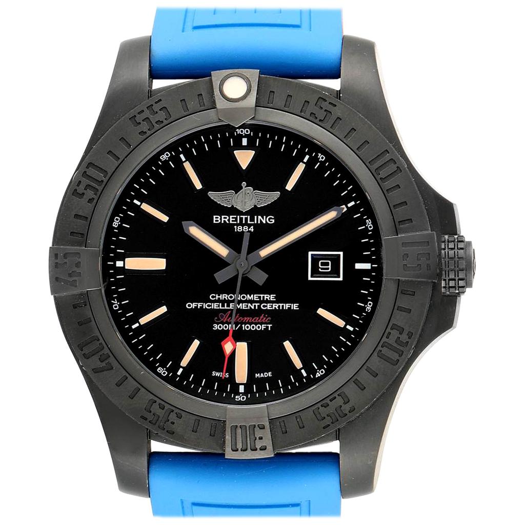 Breitling Avenger Blackbird 48 Titanium Rubber Strap Men’s Watch V17310 For Sale