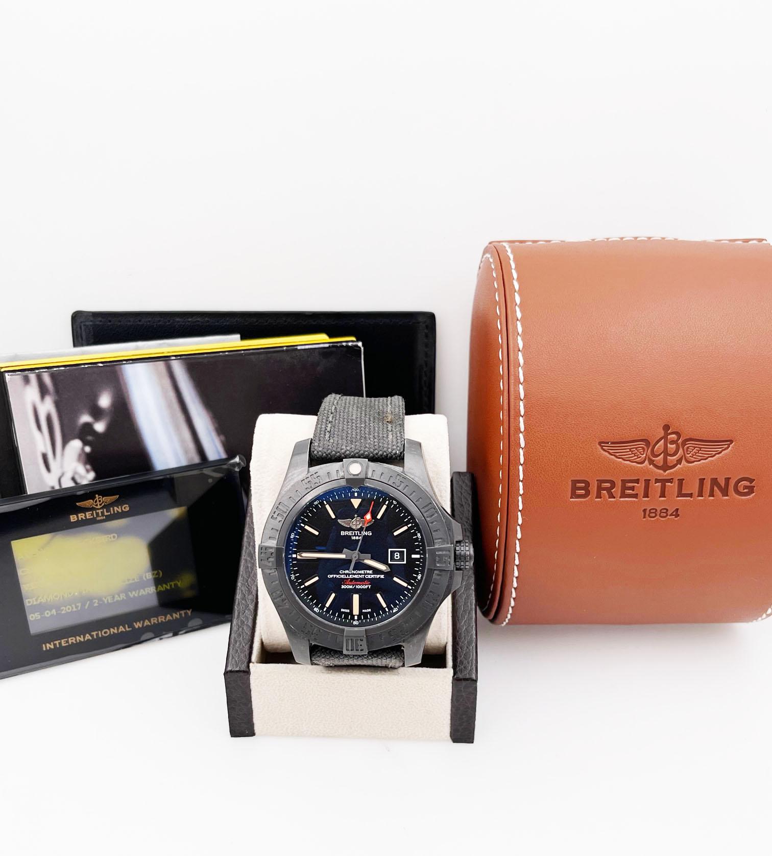 Stil-Nummer: V17310


Jahr: 2017

 

Modell: Avenger Blackbird

 

Gehäuse-Material: Schwarzes Titan 

 

Band: Grünes Nylon und Gummiarmband

 

Lünette:  Schwarzes Titan 

 

Zifferblatt: Schwarz

 

Gesicht: Saphirglas 

 

Gehäusegröße: 48mm

