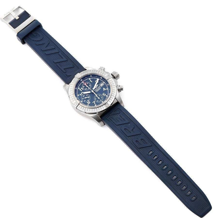 Breitling Avenger Blue Dial Chronograph Titanium Watch E13360 For Sale 5