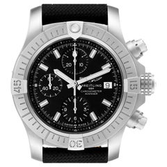 Breitling Avenger Chronograph 43 Black Dial Steel Mens Watch A13385 Box Card