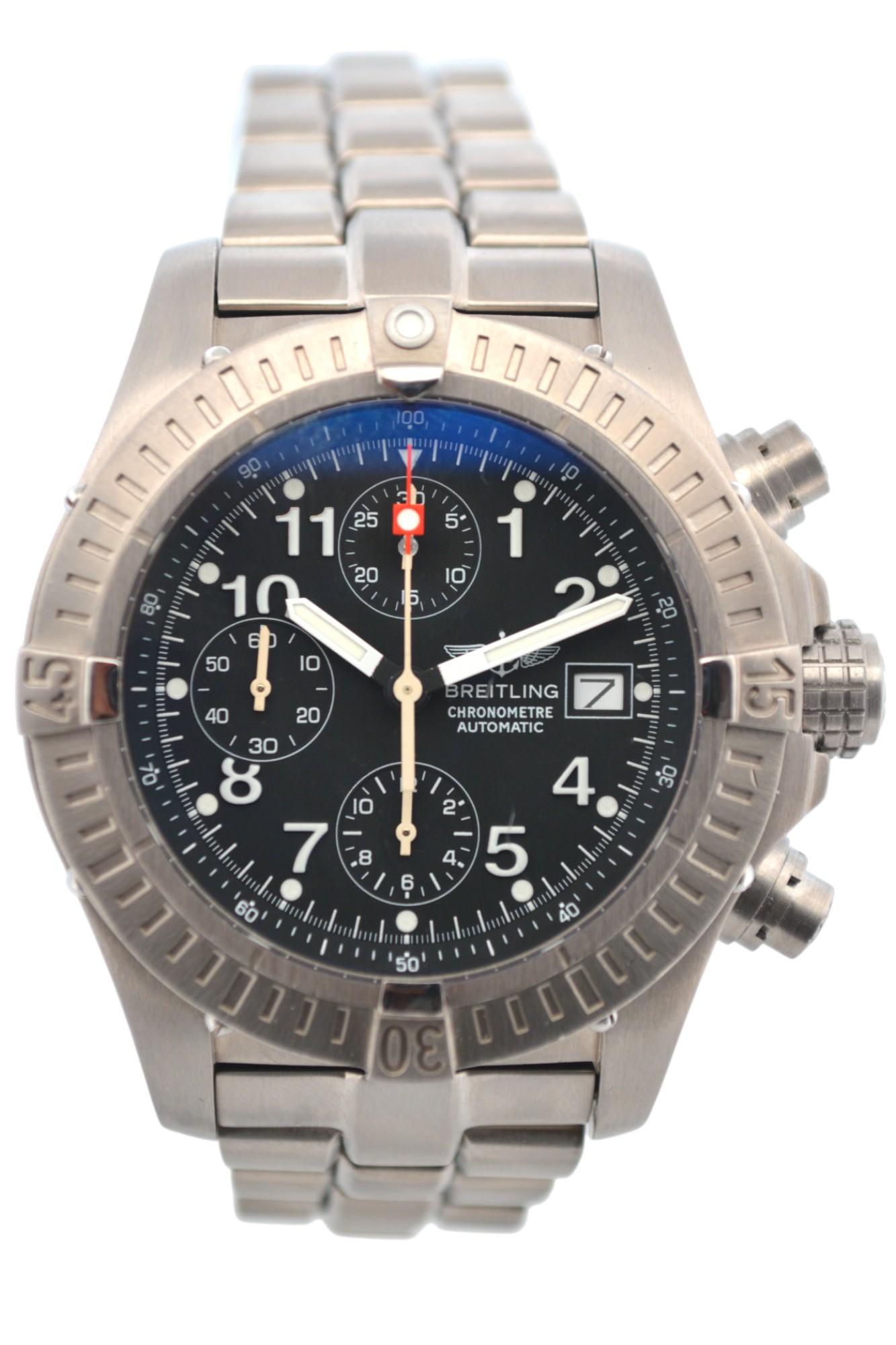Breitling Avenger Chronograph 44mm Titanium Black Arabic Dial Automatic Ref: E13 For Sale 8