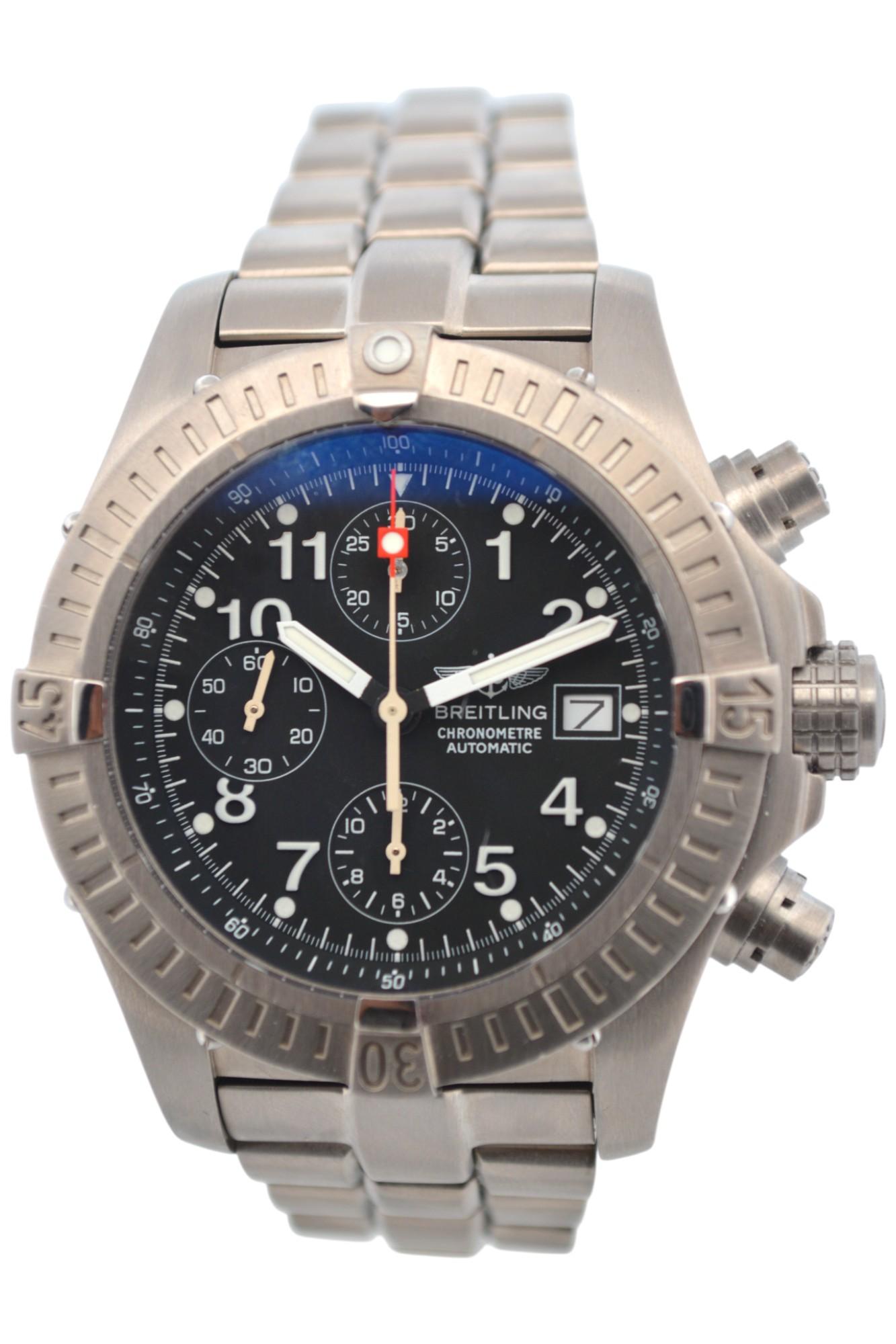 Breitling Avenger Chronograph 44mm Titanium Black Arabic Dial Automatic Ref: E13 For Sale 9