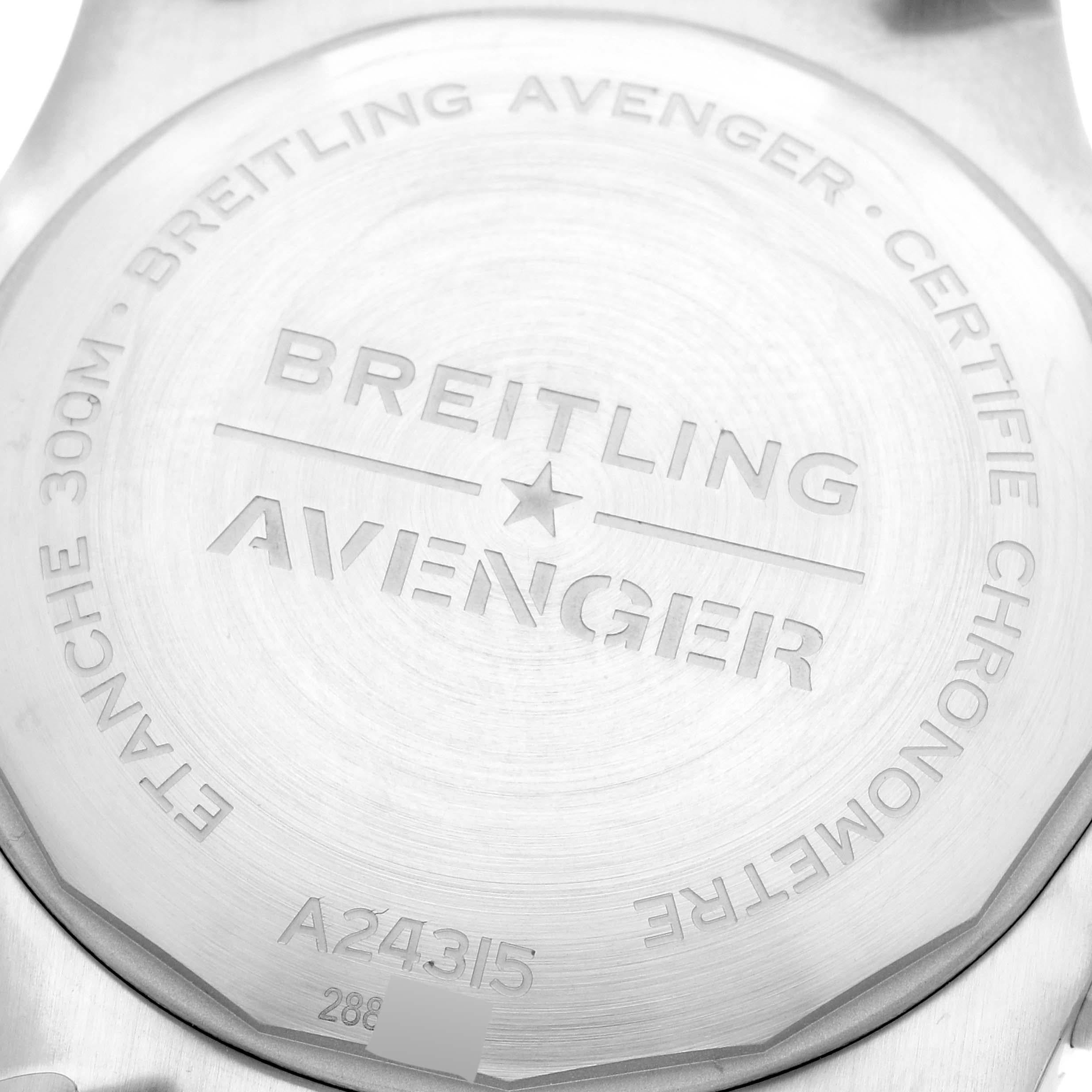 Breitling Avenger Chronograph GMT 45 Steel Mens Watch A24315 Unworn 3