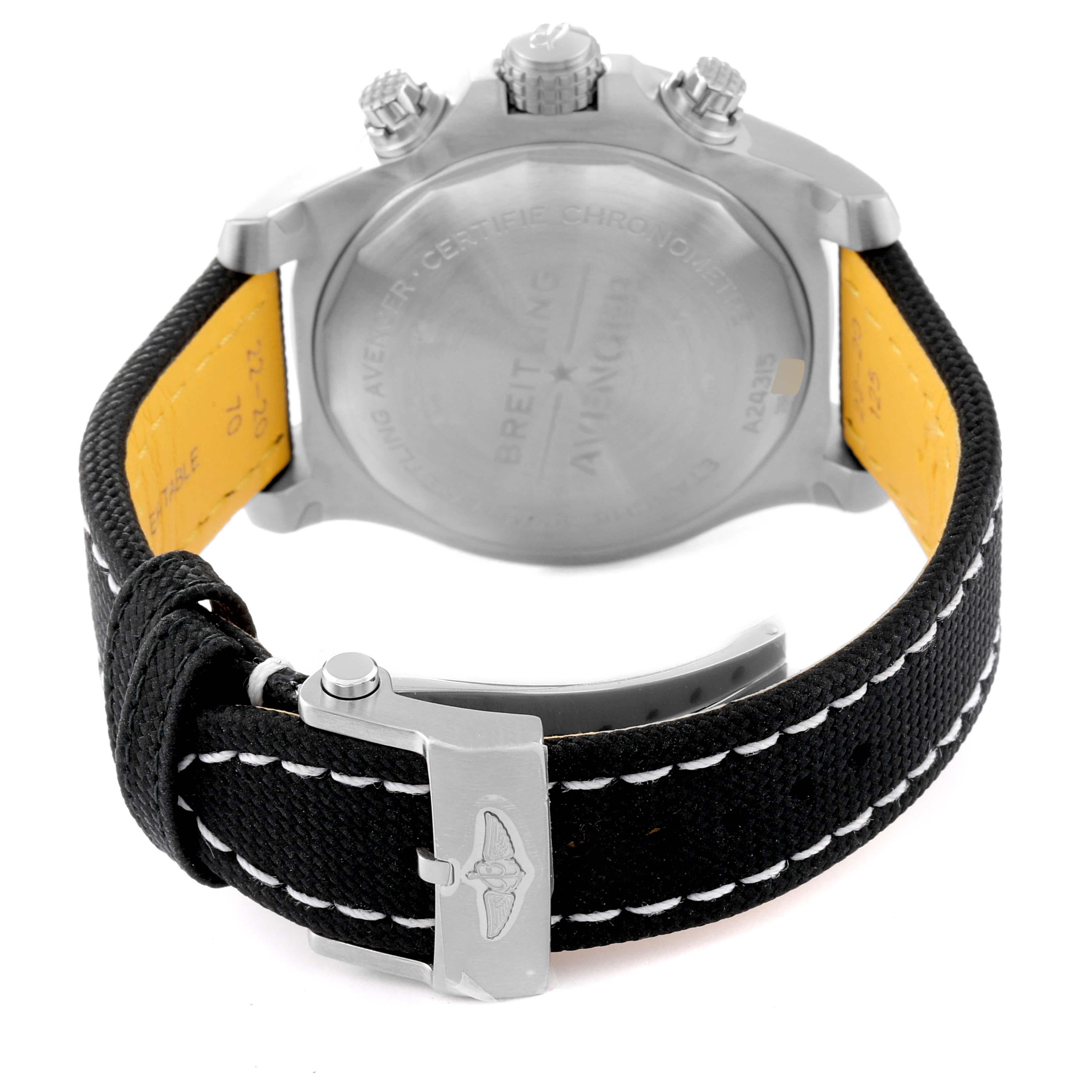 Breitling Avenger Chronograph GMT 45 Steel Mens Watch A24315 Unworn 5