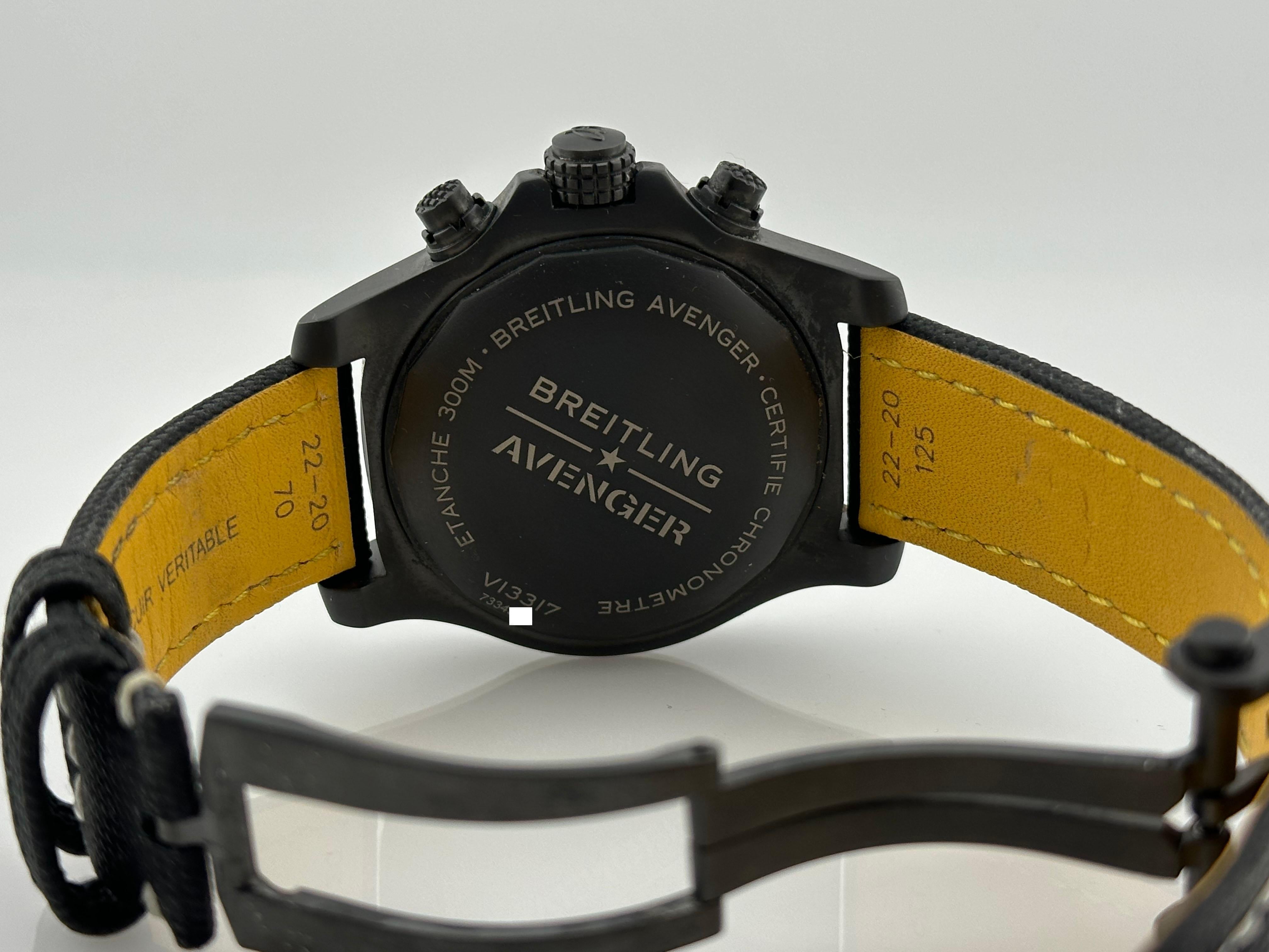 Breitling Avenger Chronograph V13317 45 Night Mission Black Titanium Box Receipt 4