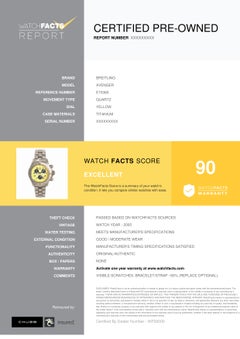 Breitling Avenger E73360, Yellow Dial, Certified and Warranty