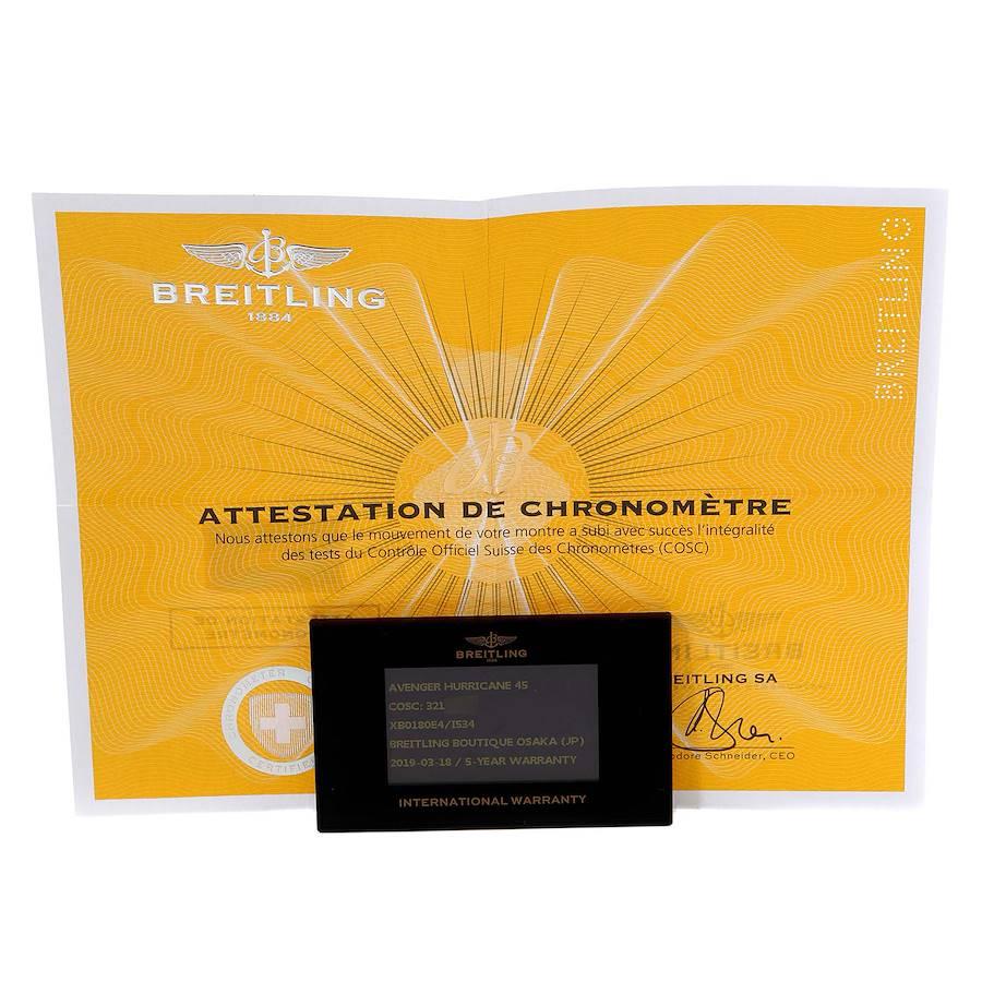 Breitling Avenger Hurricane 12H Yellow Dial Mens Watch XB0180 5