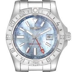 Breitling Avenger II GMT Blue Mother of Pearl Dial Mens Watch A32390