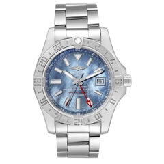 Breitling Avenger II GMT Blue Mother Of Pearl Dial Steel Mens Watch A32390