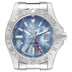 Breitling Avenger II GMT Blue Mother Of Pearl Dial Steel Mens Watch A32390