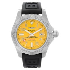Used Breitling Avenger II Seawolf Steel Yellow Dial Automatic Mens Watch A17331