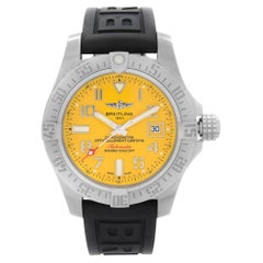 Automatik-Herrenuhr A17331, Breitling Avenger II, Seewolf, Stahl, gelbes Zifferblatt