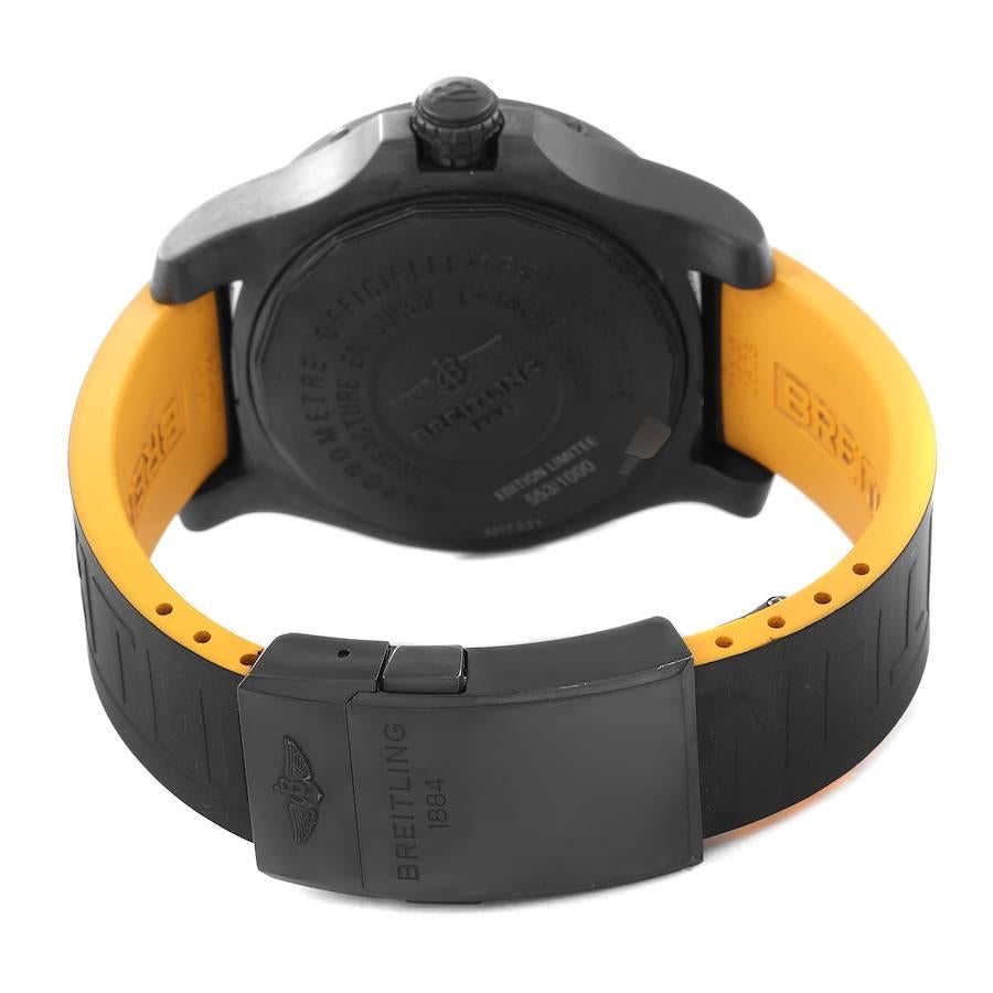Breitling Avenger II Seawolf Cobra Yellow Limited Edition Blacksteel Watch  1