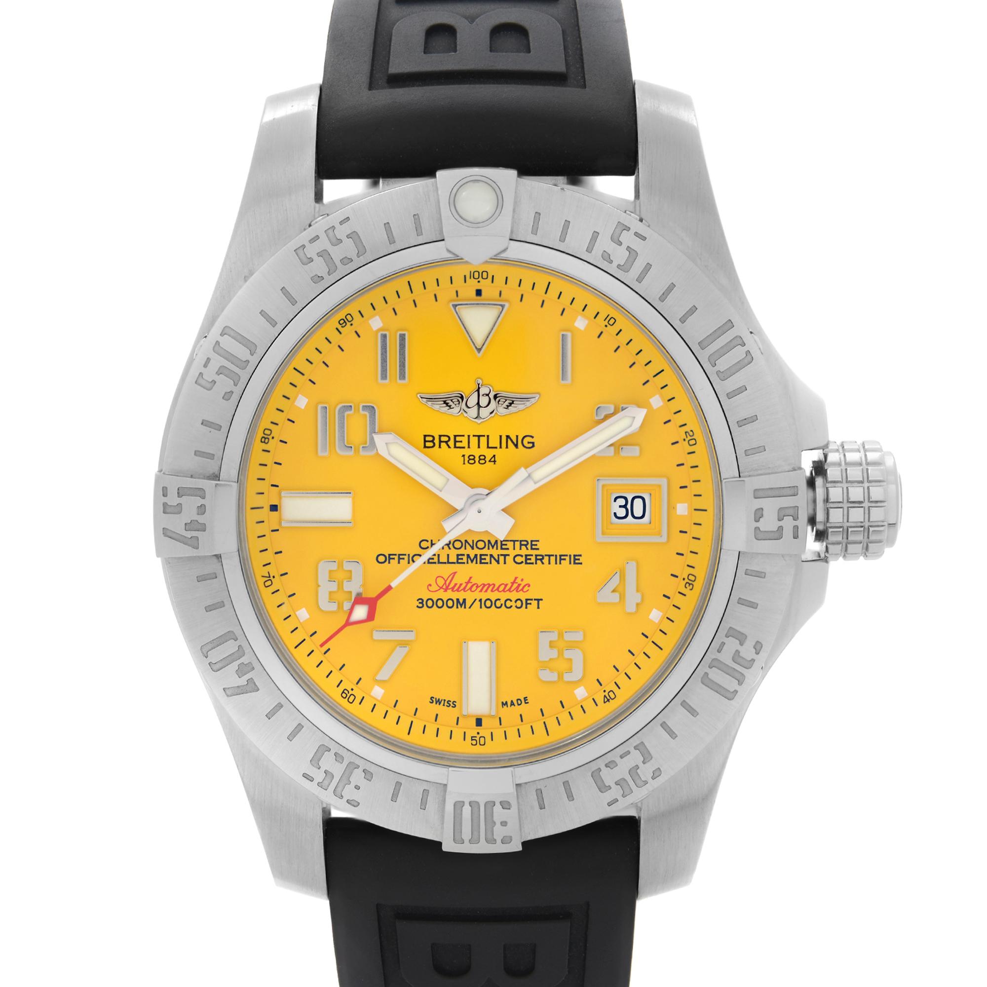 Aus Vorbesitz und in gutem Zustand. Mikrokratzer auf der Lünette  Der Originalkarton und die Papiere sind im Lieferumfang enthalten.

Marke: Breitling  Abteilung: Männer  Modell-Nummer: A17331  Land/Gebiet der Herstellung: Schweiz  Modell: Breitling