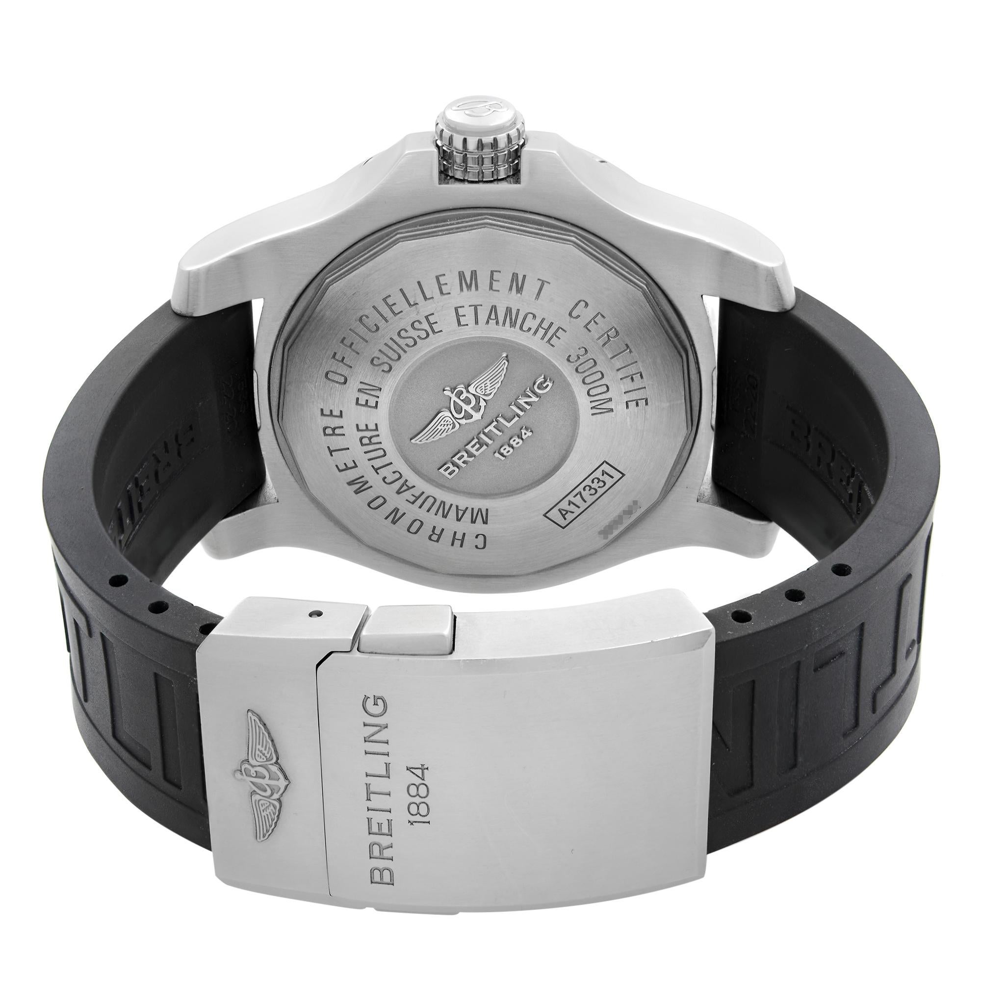 Breitling Avenger II Seawolf Stahl gelbes Zifferblatt automatische Herrenuhr A1733110/I519 2