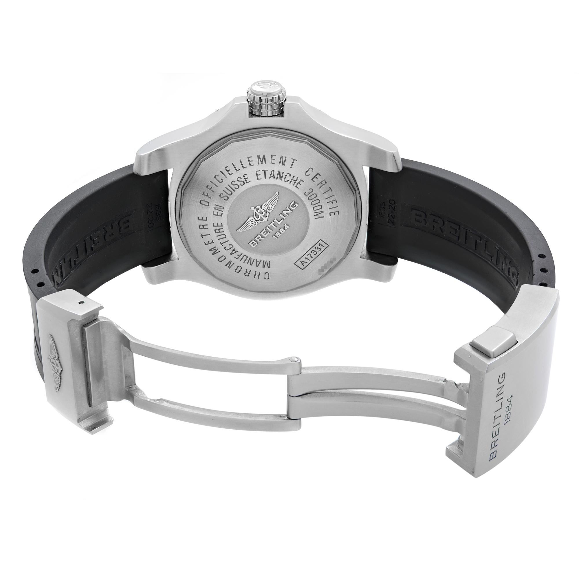 Breitling Avenger II Seawolf Stahl gelbes Zifferblatt automatische Herrenuhr A1733110/I519 3