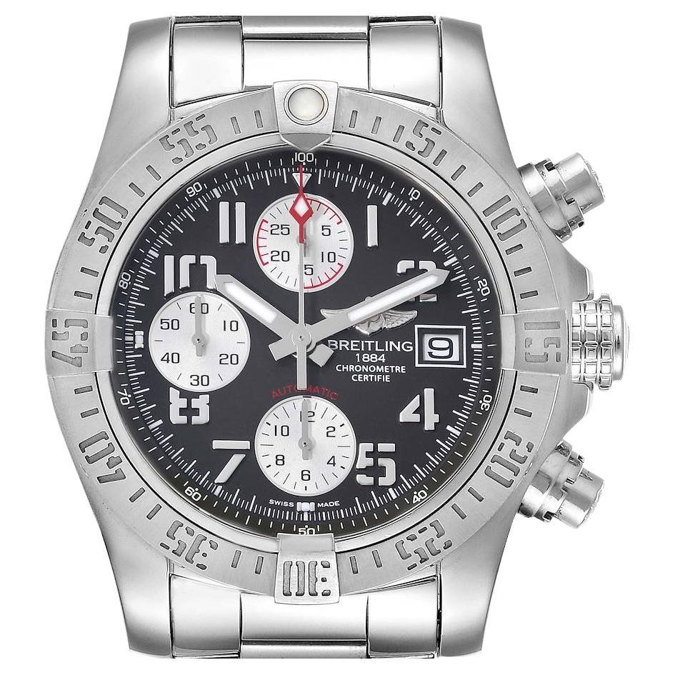 Breitling Avenger II Tungsten Gray Dial Steel Mens Watch A13381 Box Card For Sale