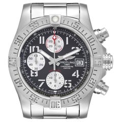 Breitling Avenger II Tungsten Gray Dial Steel Mens Watch A13381 Box Card