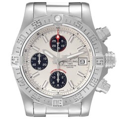 Breitling Avenger II White Dial Steel Mens Watch A13381 Box Card