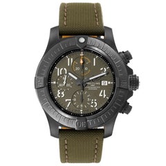 Breitling Avenger Night Mission DLC Coated Titanium Mens Watch V13317 Box Card