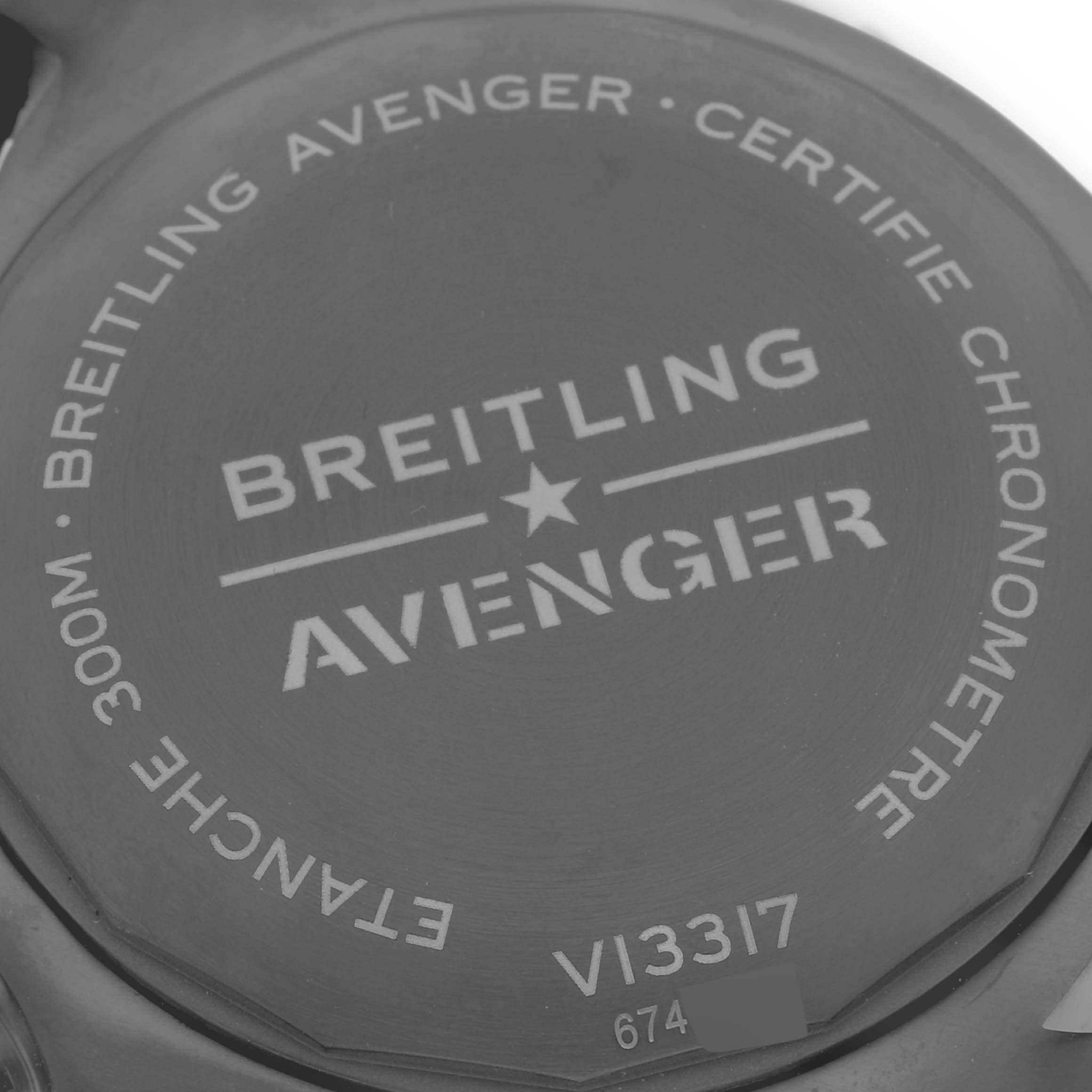 Breitling Avenger Night Mission DLC Coated Titanium Mens Watch V13317 Unworn For Sale 1