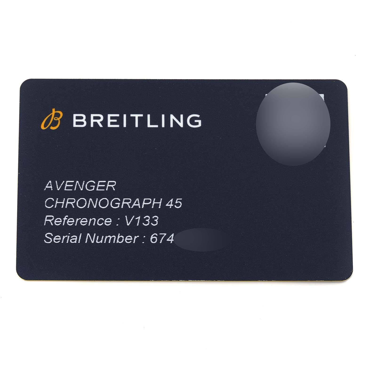 Breitling Avenger Night Mission DLC Coated Titanium Mens Watch V13317 Unworn For Sale 4