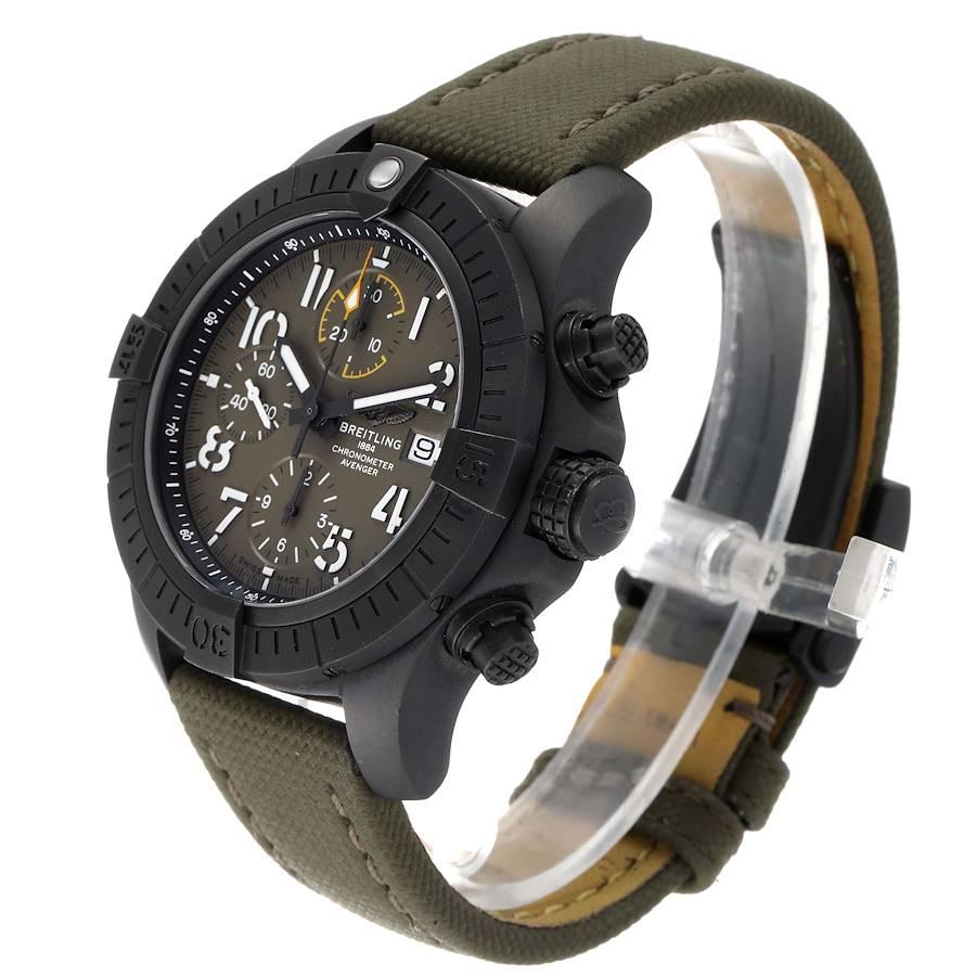 Breitling Avenger Night Mission DLC beschichtete Titanuhr V13317 Box Card Herren