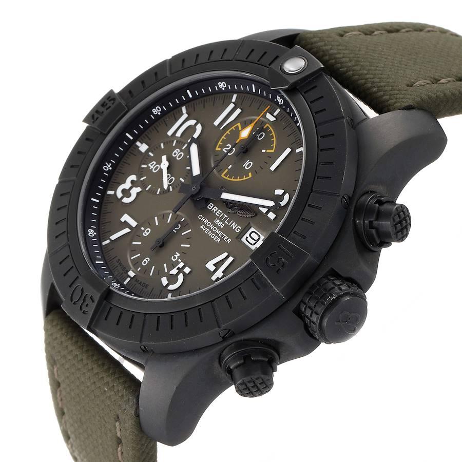 Breitling Avenger Night Mission DLC beschichtete Titanuhr V13317 Box Card 1