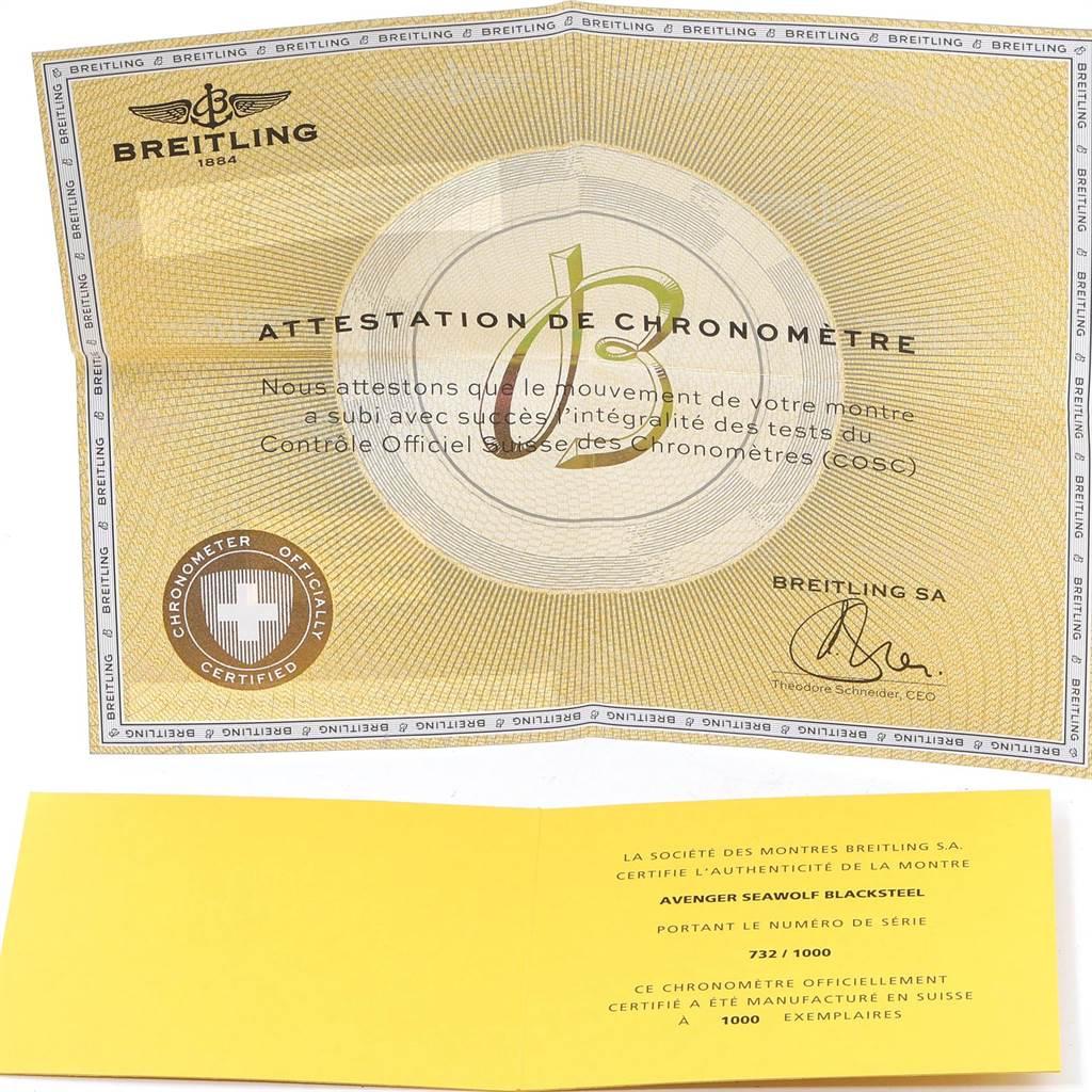 Breitling Avenger Seawolf Code Yellow Blacksteel LE Watch M17330 Box Papers For Sale 4