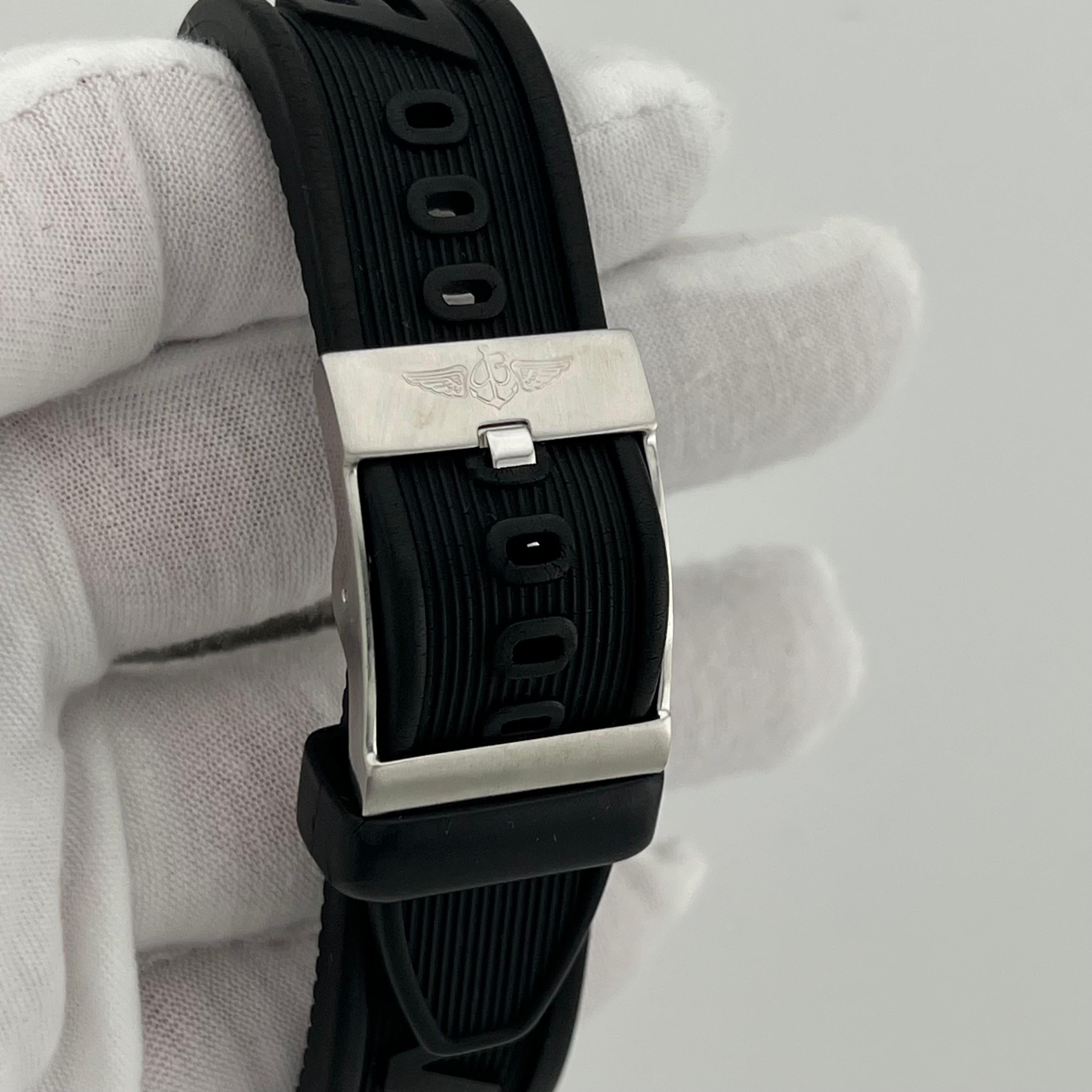 Breitling Avenger Seawolf E17370 44 mm Quadrante giallo Cinturino in gomma titanio in vendita 4