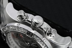 Breitling Avenger Seawolf Off-White Dial Custom Diamond Bezel Mens Watch A73390