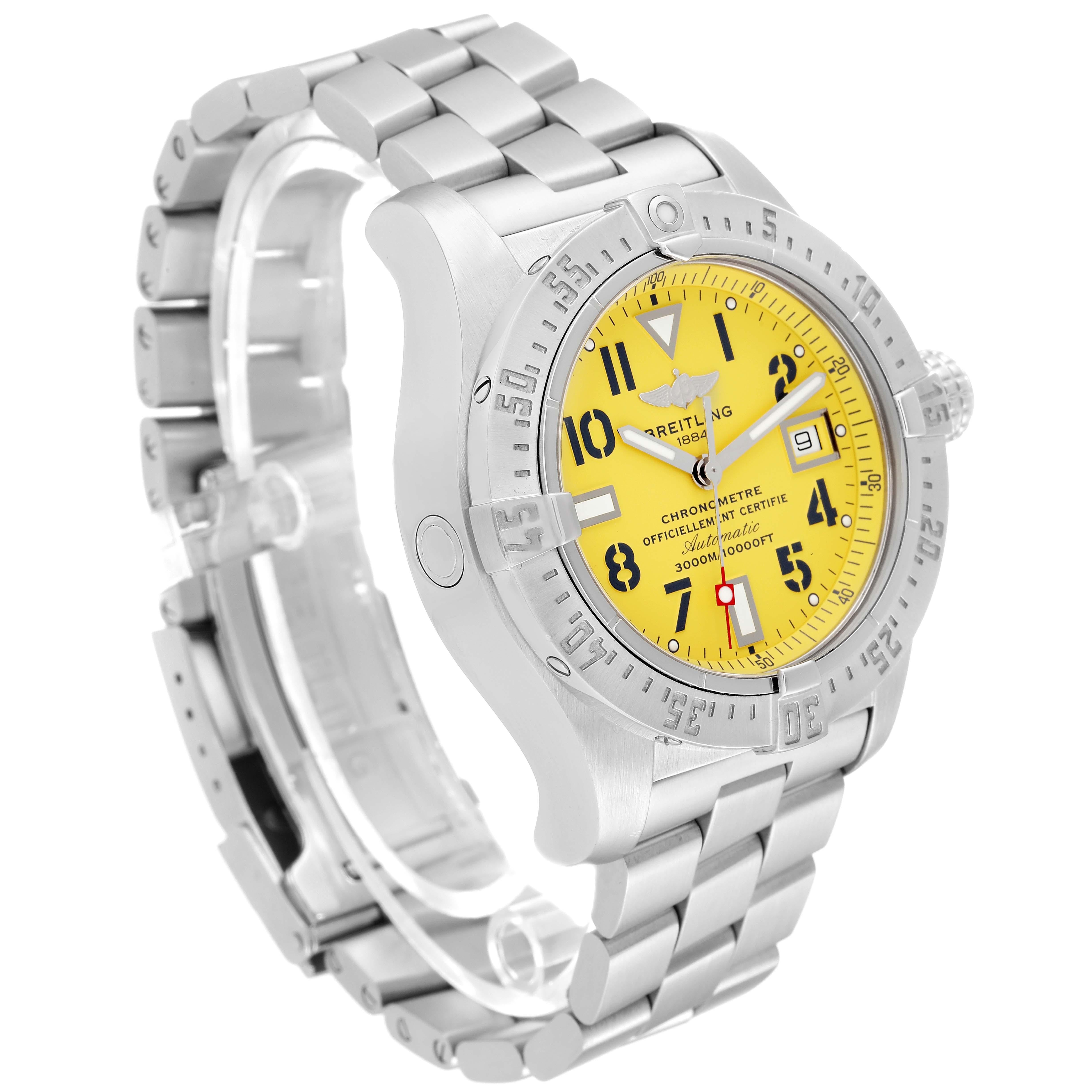 yellow face breitling watch