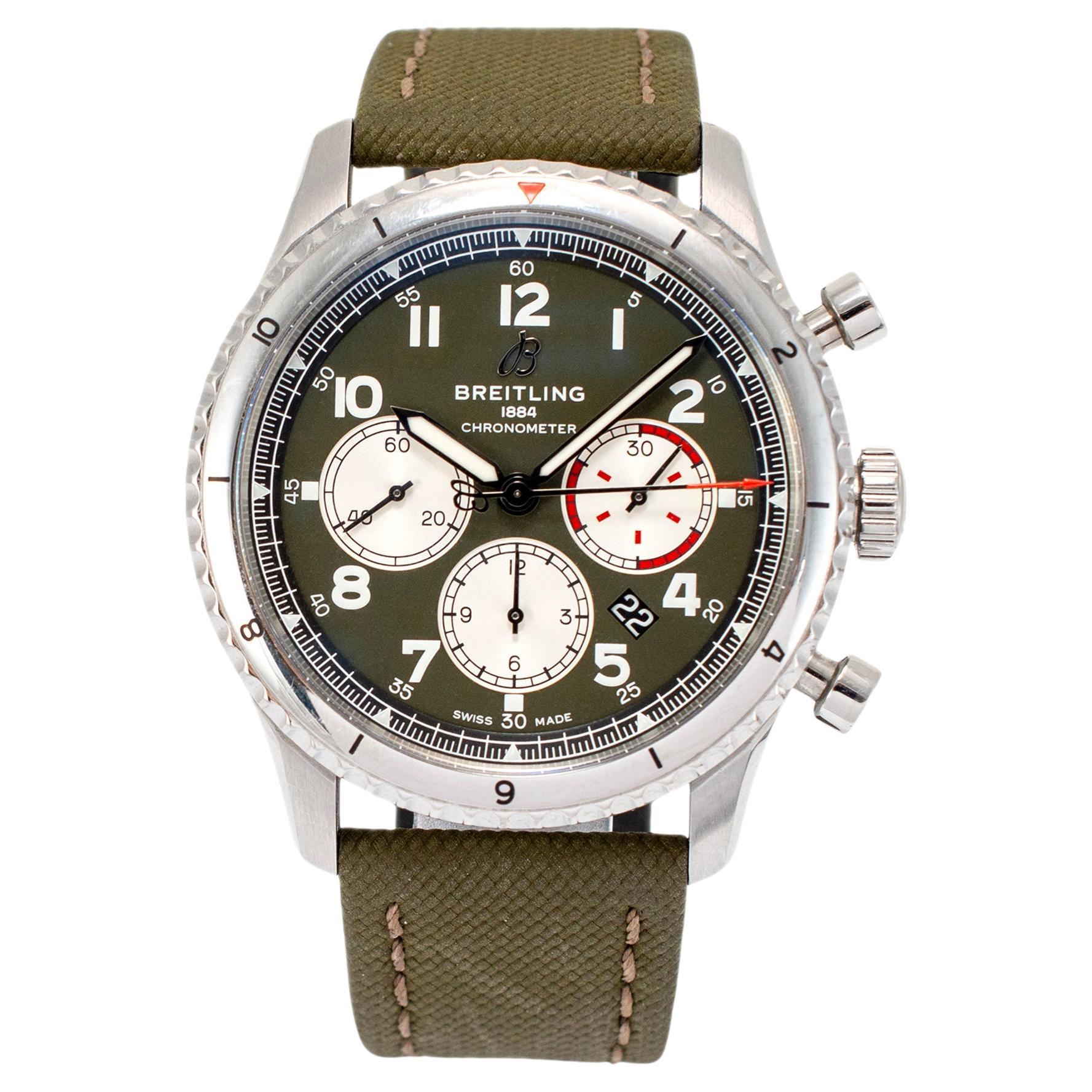 Breitling Aviator 8 B01 Chronograph Curtiss Warhawk 43MM AB0119 Steel Watch