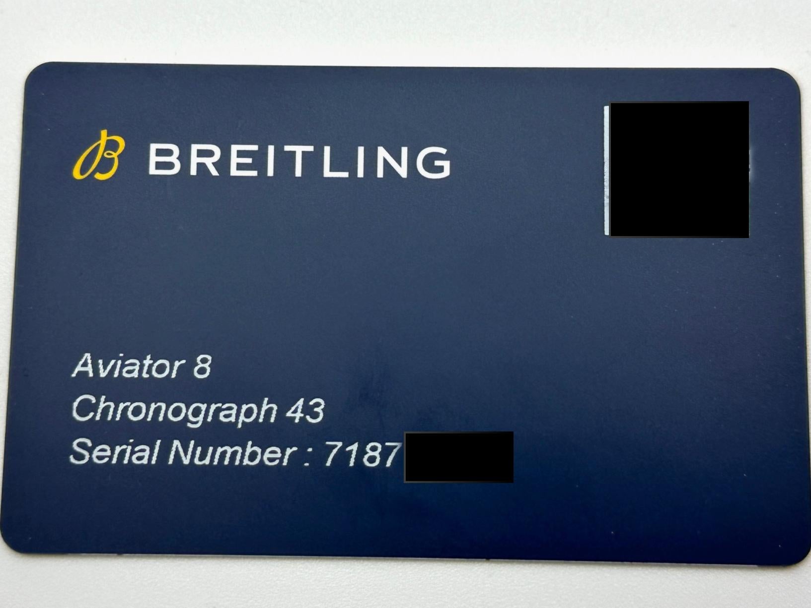 Breitling Aviator 8 Chronograph A13316 43mm Green Dial Stainless Steel Paper For Sale 1