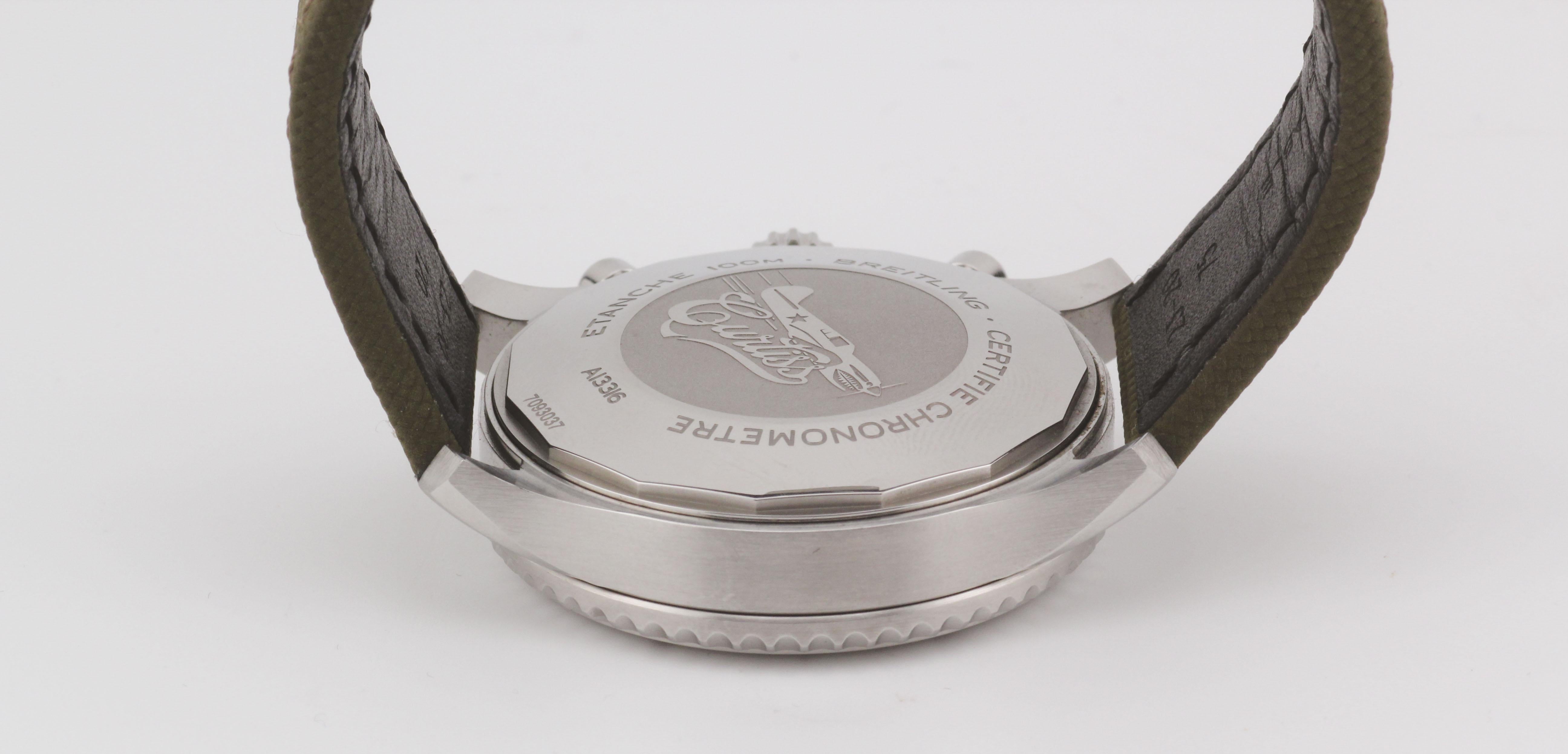 Breitling Aviator 8 Curtiss Warhawk Automatik-Chronograph 43mm Uhr A13316 im Zustand „Gut“ im Angebot in Simpsonville, SC