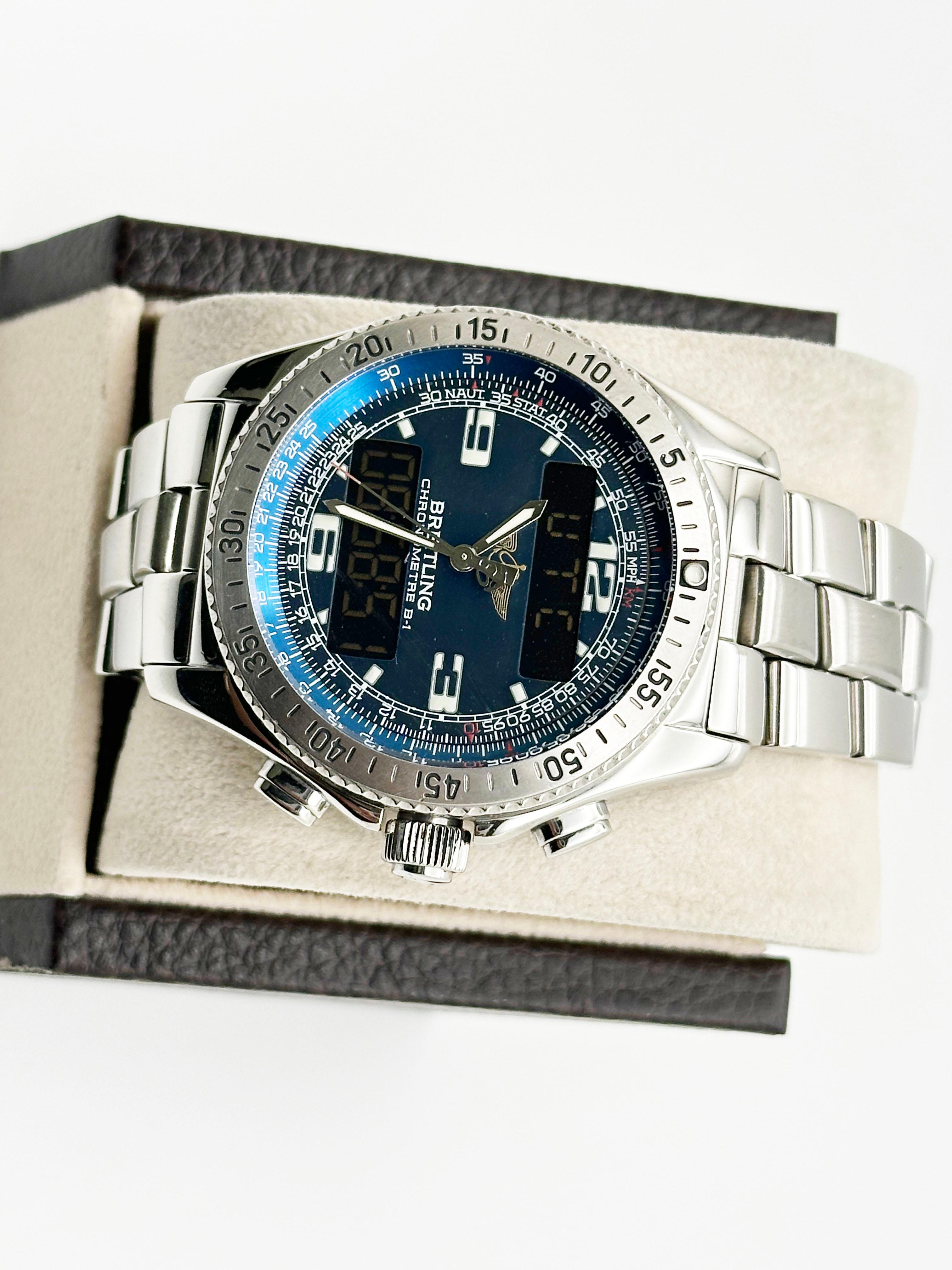 Breitling B-1 A78362 Quadrante Blu Acciaio 42mm In condizioni ottime in vendita a San Diego, CA