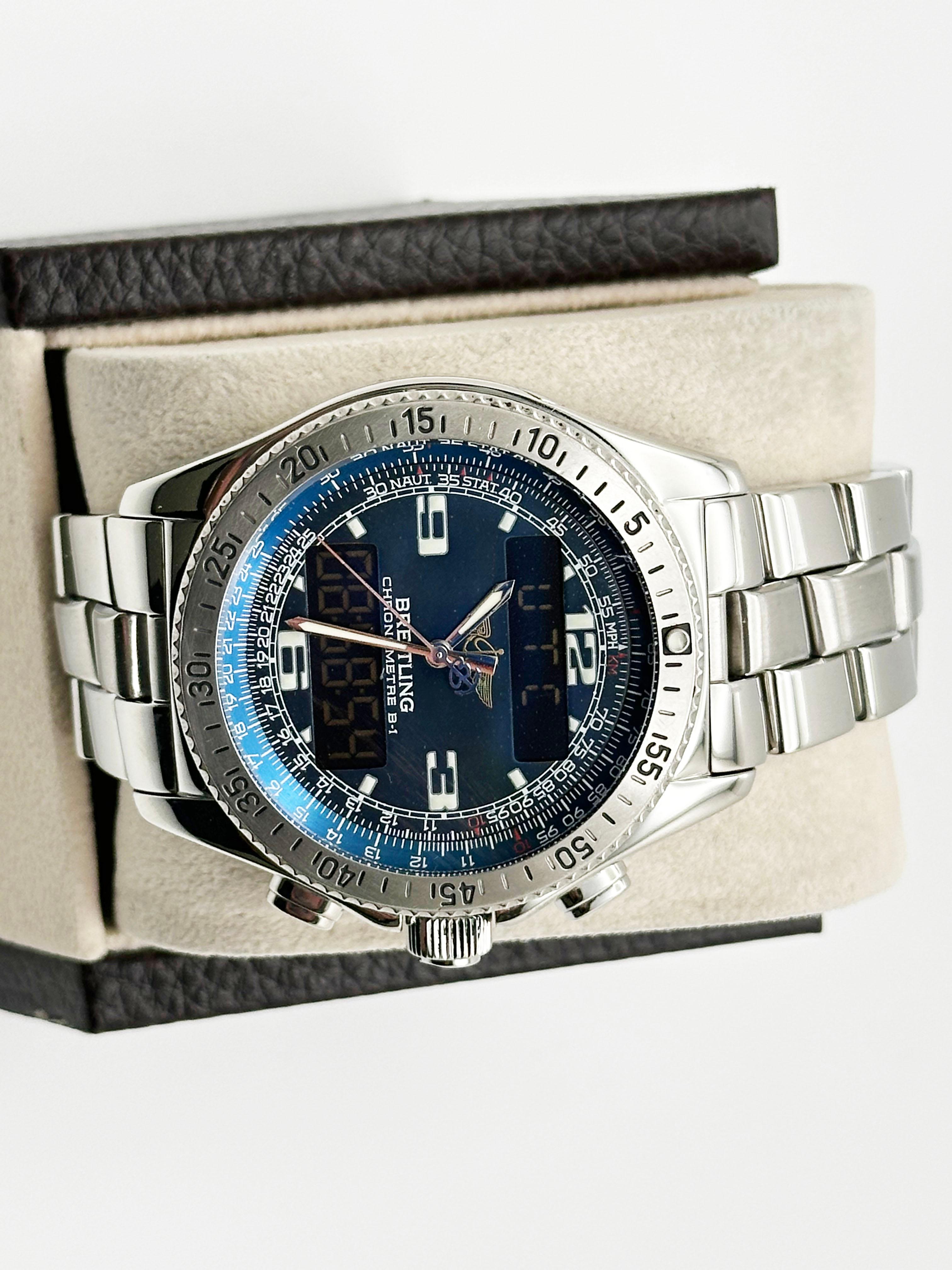 Uomo Breitling B-1 A78362 Quadrante Blu Acciaio 42mm in vendita