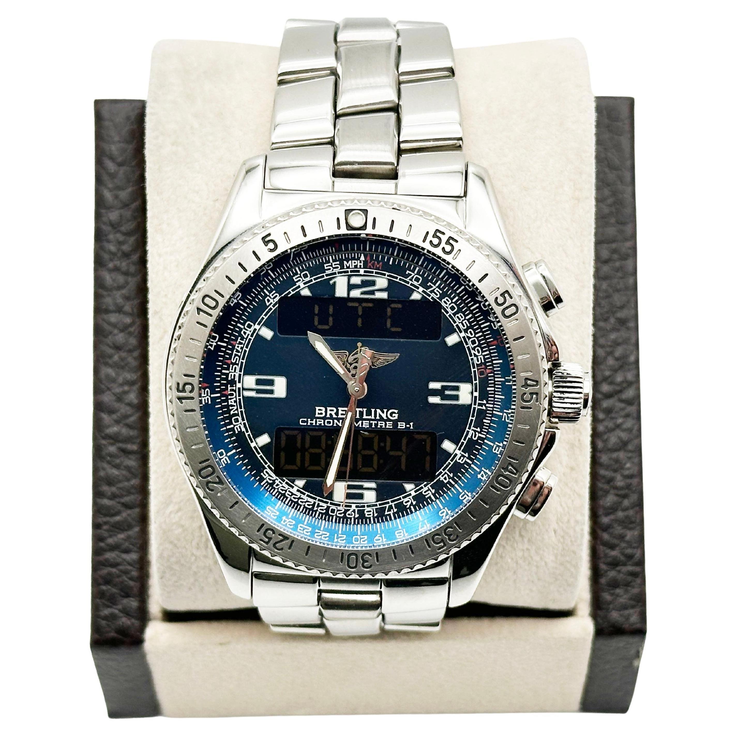 Breitling B-1 A78362 Cadran bleu en acier inoxydable 42 mm