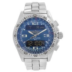 Breitling B1 Chronograph Steel Analog-Digital Blue Dial Mens Quartz Watch A68362